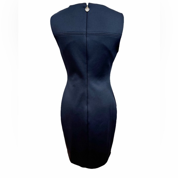 NWOT Tommy Hilfiger Women’s Navy Asymmetrical Scuba Sleeveless Dress Sz 6 - Picture 4 of 5